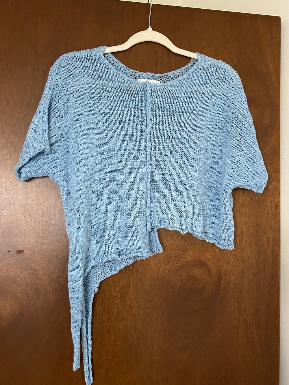 Light Blue Asymmetric Knit Women's Sweater